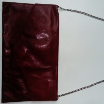 Crvena bordo kožna torbica