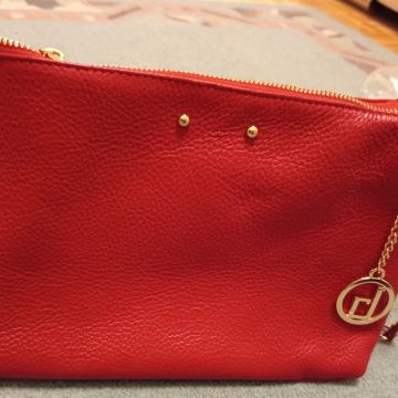 Crvena kožna torba, Lia Biassoni, prava koža