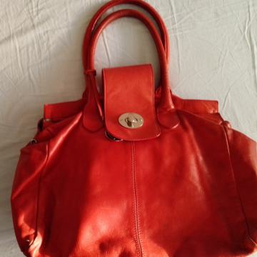 2+1 gratis! Crvena "Marella" ženska torba od prave kože