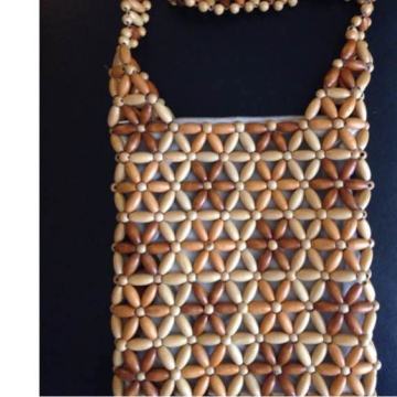 Boho retro torba na perlice od prirodnog eko drva boho style