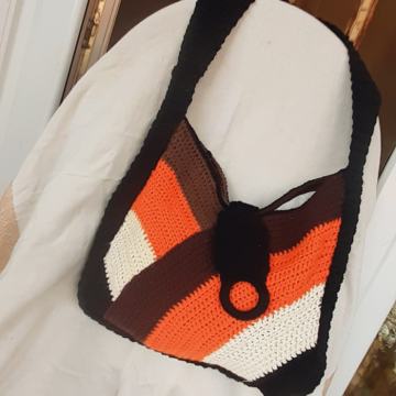 Heklana pamučna torba-polumjesec