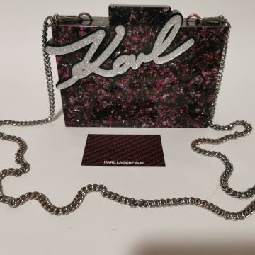 KARL LAGERFELD dobro očuvana original shine minaudiere box bag