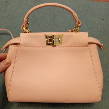 Kožna torba, svijetlo roza, prava koža