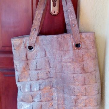 KOŽNA, ZLATNO BIJELA TORBA