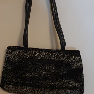 Leopard torbica s kožnim ručkama