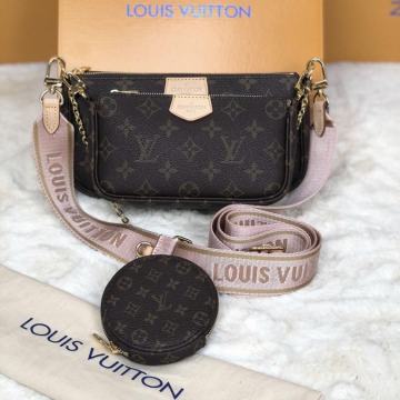 LOUIS VUITTON MULTI POCHETTE PRAVA 100% KOŽA (ROZA)