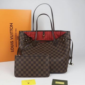 LOUIS VUITTON NEVERFULL DAMIER PRAVA 100% KOŽA
