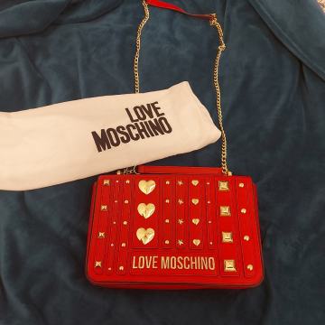 Love Moschino torba nova crveno zlatna, dugi remen, dustbag