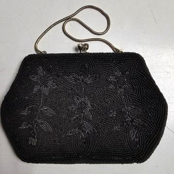 MISTER ERNEST 3d black - Gem -Večernja torbica sa crnim perlama