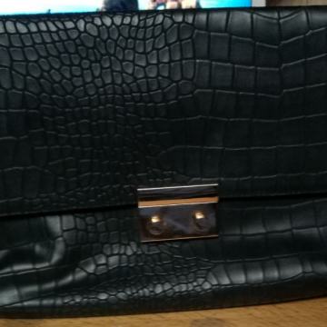 NEW LOOK CRNA KOŽNA TORBICA ZA IZLASKE