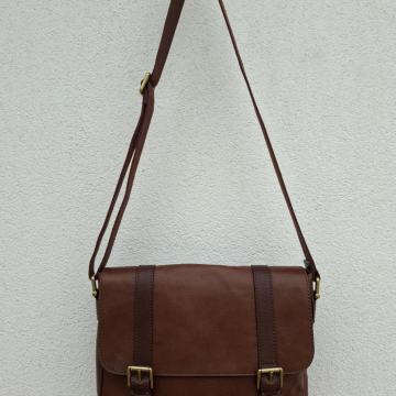 Smeđa kožna torba Fossil