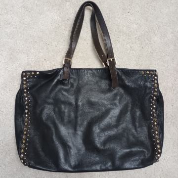 Smeđa kožna torba Patrizia Pepe