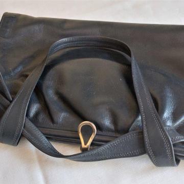 Tamno plava torba, kožna