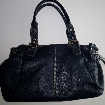 Tamnoplava talijanska torba od prave kože, kvalitetna - SNIŽENO!