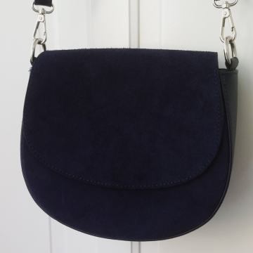 Tamnoplava torba od brušene kože - NOVO