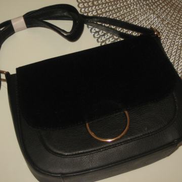 NOVA CRNA TORBA - KOŽA + PLIŠ