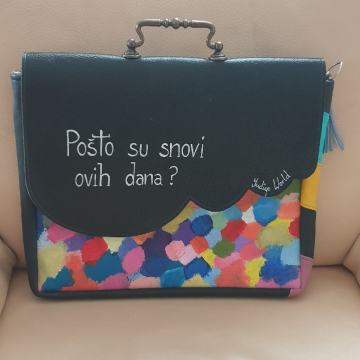 Torba na rame oslikana Indigo world unikat