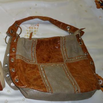 Torba ženska COSMOPOLITA, krem/smeđe boje, 38x30 cm