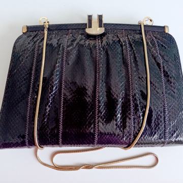 Torbica od zmijske kože tamno plava