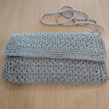 Vintage večernja torbica, srebrna