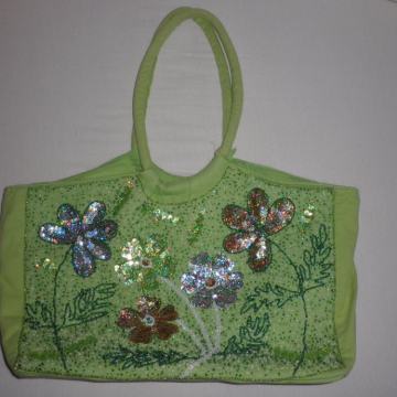 ŽENSKA LAGANA PAMUČNA TORBICA S PERLAMA 42 x 30cm