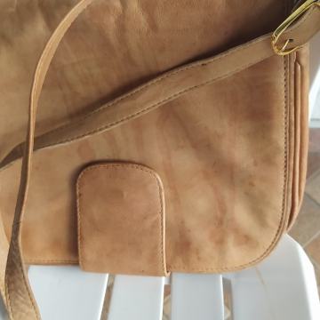 ženska torba, prava koža  bež-smeđa