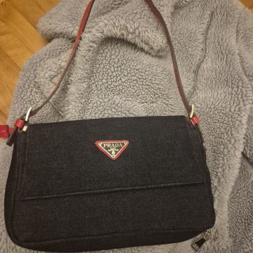 Ženska traper tamnoplava torbica Prada