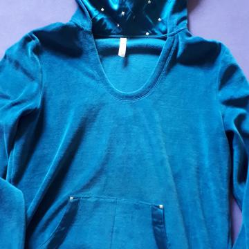 HUE gornji dio trenirke sa kapuljačom i cirkonima-TIRKIZNA