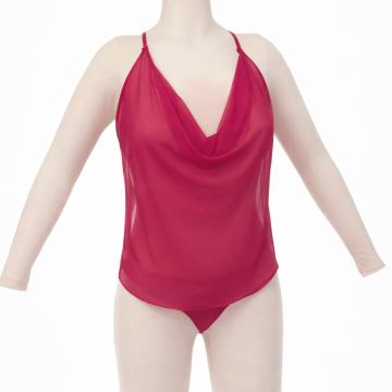 Crveni prozirni set – top na vezanje + tanga