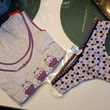 LJUBIČASTI PAMUČNI KOMPLET POTKOŠULJA I GAĆICE VEL. L/XL - NOVO