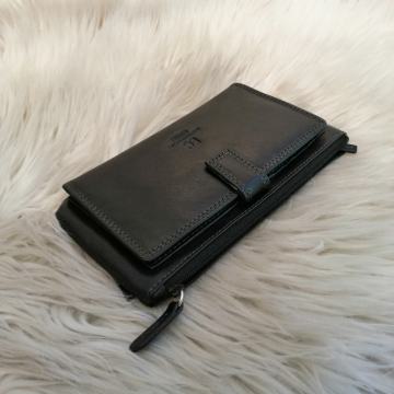 Crni kožni novčanik Coveri