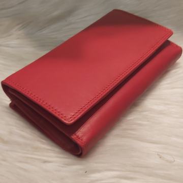 Novčanik crveni koža 17,5x10,5