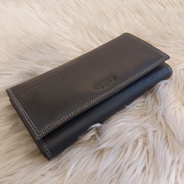 Ženski kožni crni novčanik 8050
