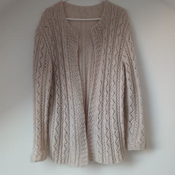 Roza nude rupičasta vesta kardigan 38 40