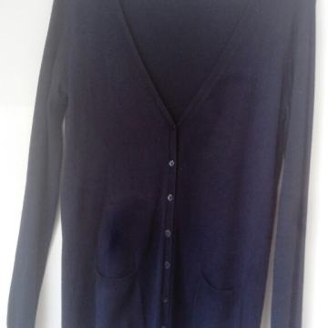 Tamno plava vesta na kopčanje viskoza 36 Novo