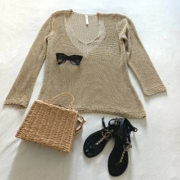 Zlatna bež rupičasta končana vesta Oui 38