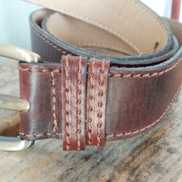 Bordo-smeđi kožni remen UNIKAT