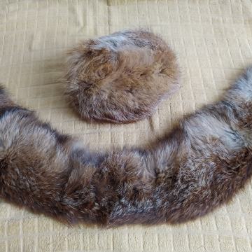 Ovratnik Krzneni ženski, novi. + Šubara Smeđa