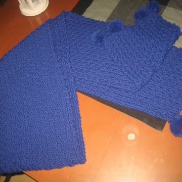 VELIK PLAVI ZIMSKI ŠAL S PON - PON