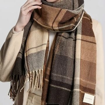 SMEĐE -  BEŽ  ZIMSKI ŠAL - NOVO