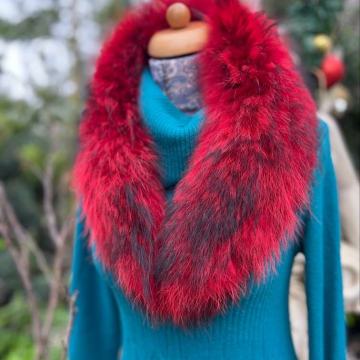 Novo ovratnik od lisičjeg krzna, od pravog krzna