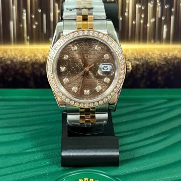 Rolex Datejust Bicolor Rose Gold Brown Diamond