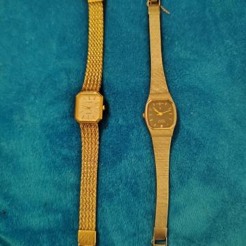 Satovi zlatna i srebrna boja potrebna baterija