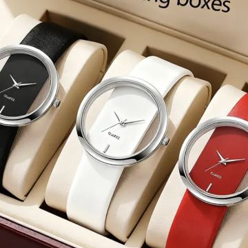 ŽENSKI BIJELI,CRNI I CRVENI SAT - NOVO