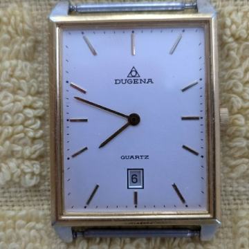 Ženski ručni sat "DUGENA" - čelik i pozlata