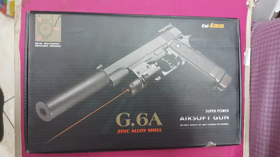 Airsoft gun G. 6 A (s prigušivačem i laserom) AIR soft Pištolj _ _ _ _