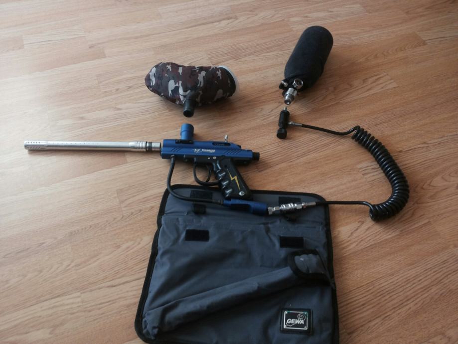 paintball marker + mamba + loader + maska + boca za zrak