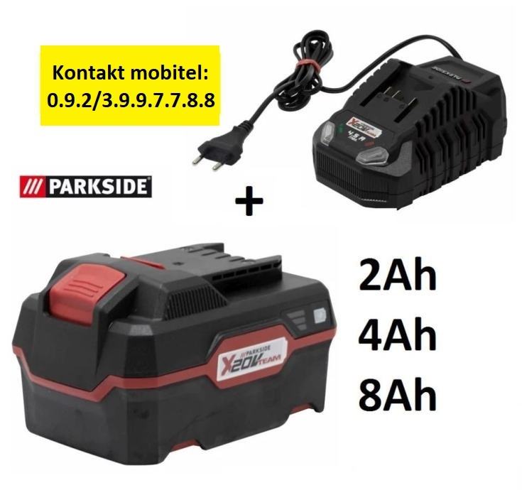 Parkside punjac + aku baterija 8Ah 4Ah 2Ah za Parkside X20V alate NOVO