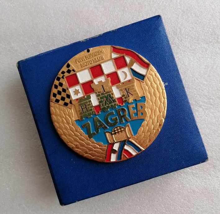 1 Hrvatski Moto Klub Zagreb Spomen Medalja sa brojem u kutiji