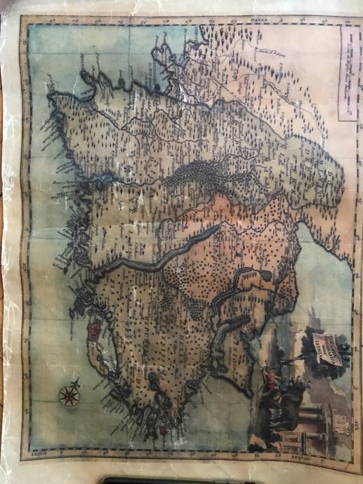 geografska karta Istre iz doba Mletačke republike / 40 x 30,5 cm /Pula
